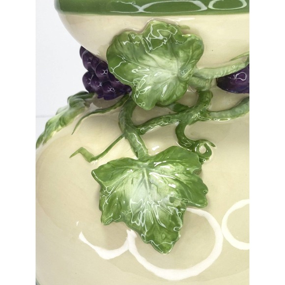 Dept. 56 A Time To Celebrate, Ceramic Glazed Grape Open Compote Bowl 7 3/4” RARE - Picture 4 of 7